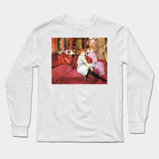 Henri de Toulouse Lautrec- In the Salon of Rue des Moulins Long Sleeve T-Shirt